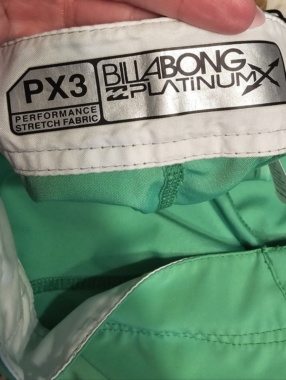 Billabong Men’s Bright Green Boardshorts with Black Drawstring - Picture 6 of 9